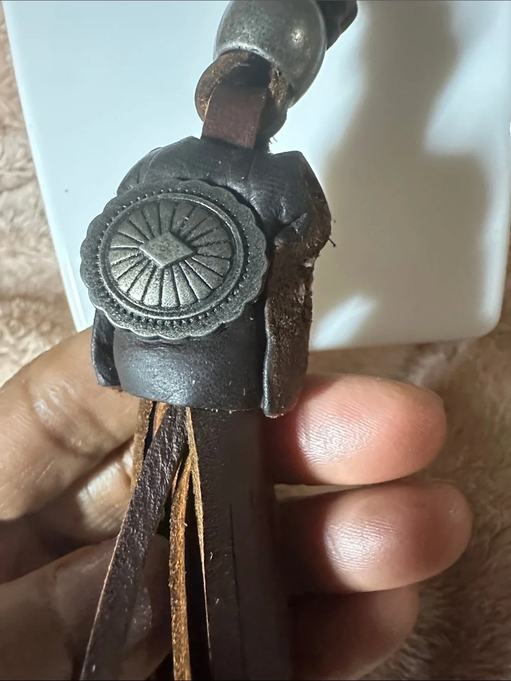 Men’s Brown Leather Tassel Necklace